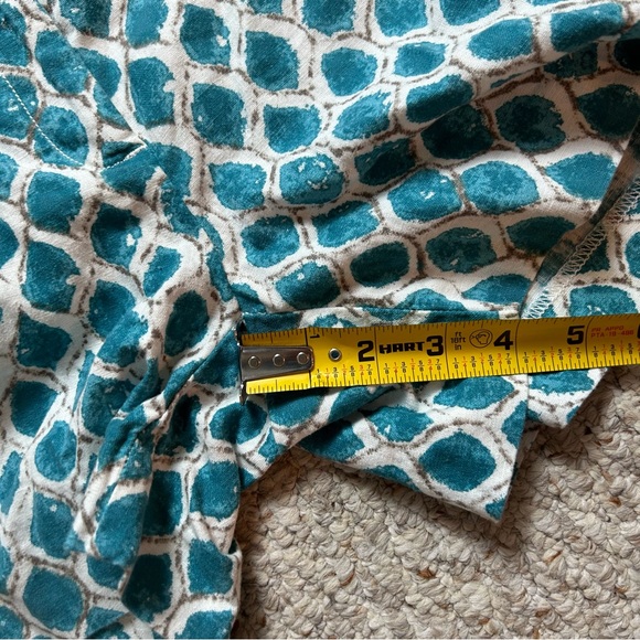 Loft Ann Taylor NWT Blue Geometric Chino Womens 00 Flat Front Shorts 4" Inseam - Picture 10 of 12